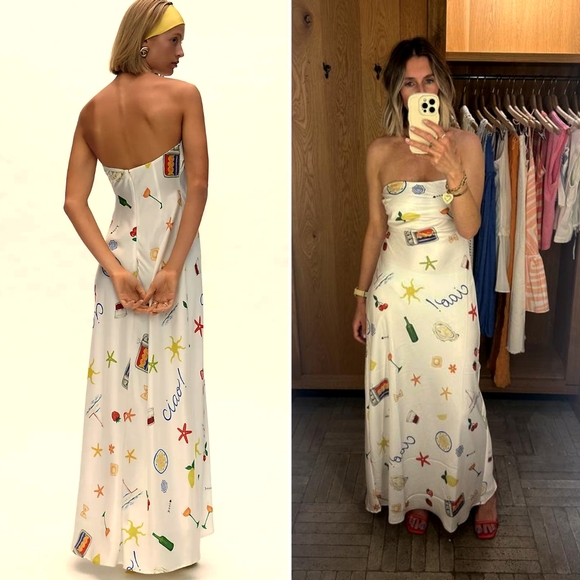 NWT, Anthropologie, For Love & Lemons Carla Strapless Maxi Dress in Frui… - Picture 3 of 4